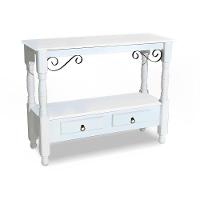 Aparador Para Sala Rústico Com 2 Gavetas Pés Torneados - Branco Laca - 1