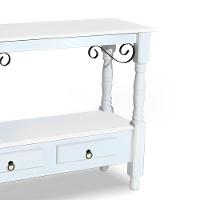 Aparador Para Sala Rústico Com 2 Gavetas Pés Torneados - Branco Laca - 2