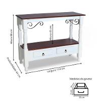 Aparador Para Sala Rústico Com 2 Gavetas Pés Torneados - Branco Laca E Tampos Castanho Envelhecido - 4