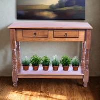 Aparador Para Sala Rústico Com 2 Gavetas 1 Prateleira Pés Torneados - Imbuia Glazer - 1