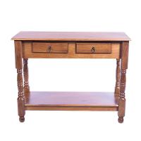 Aparador Para Sala Rústico Com 2 Gavetas 1 Prateleira Pés Torneados - Imbuia Glazer - 3