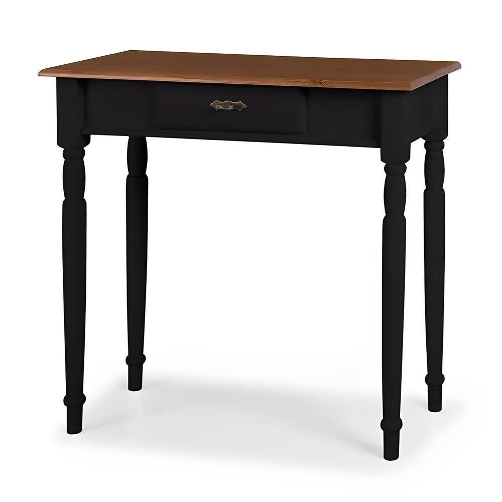 Aparador Para Sala Rústico 1 Gaveta Com Pés Torneados - Preto Laca Com Tampo Imbuia Glazer - 2