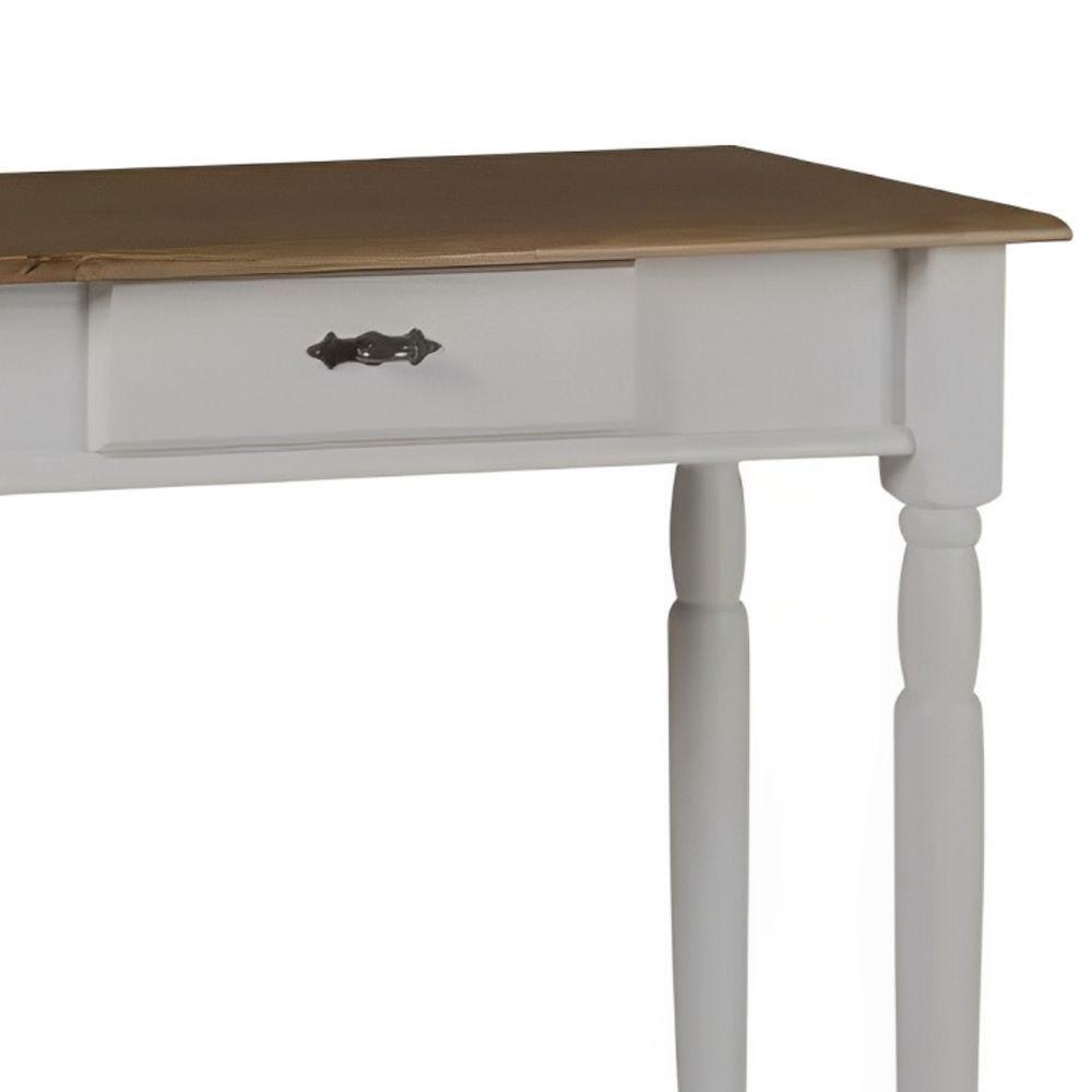 Aparador Para Sala Rústico 1 Gaveta Com Pés Torneados - Nude Laca Com Tampo Imbuia Glazer - 3