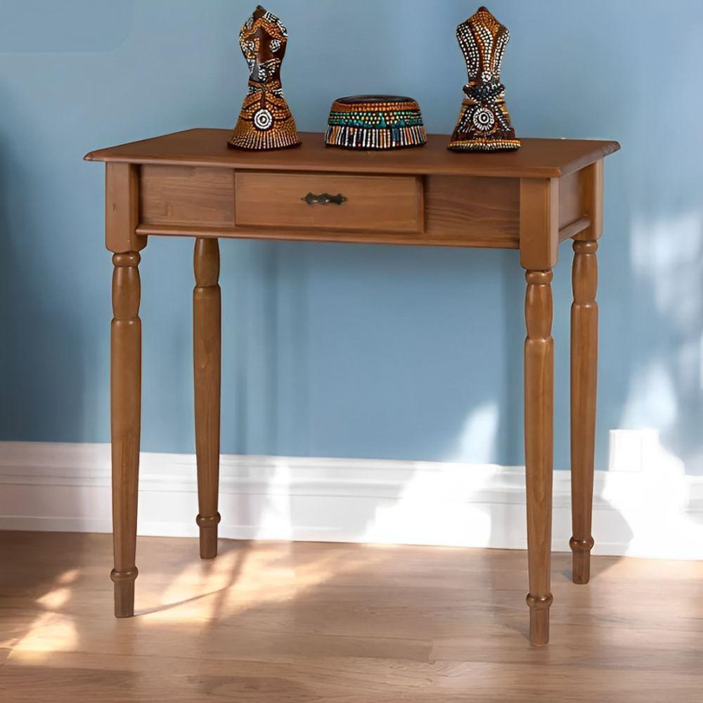 Aparador Para Sala Rústico 1 Gaveta Com Pés Torneados - Imbuia Glazer - 1