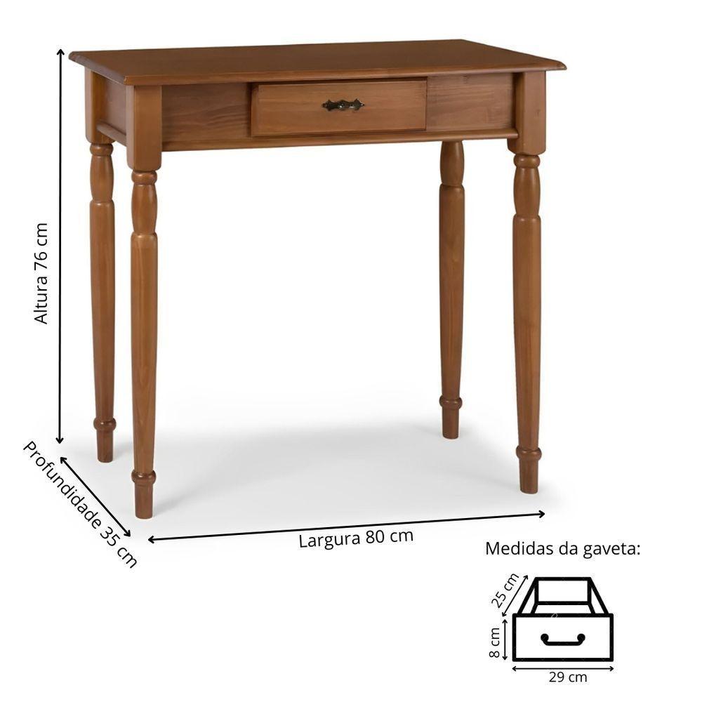 Aparador Para Sala Rústico 1 Gaveta Com Pés Torneados - Imbuia Glazer - 4