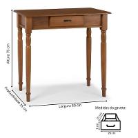 Aparador Para Sala Rústico 1 Gaveta Com Pés Torneados - Imbuia Glazer - 4