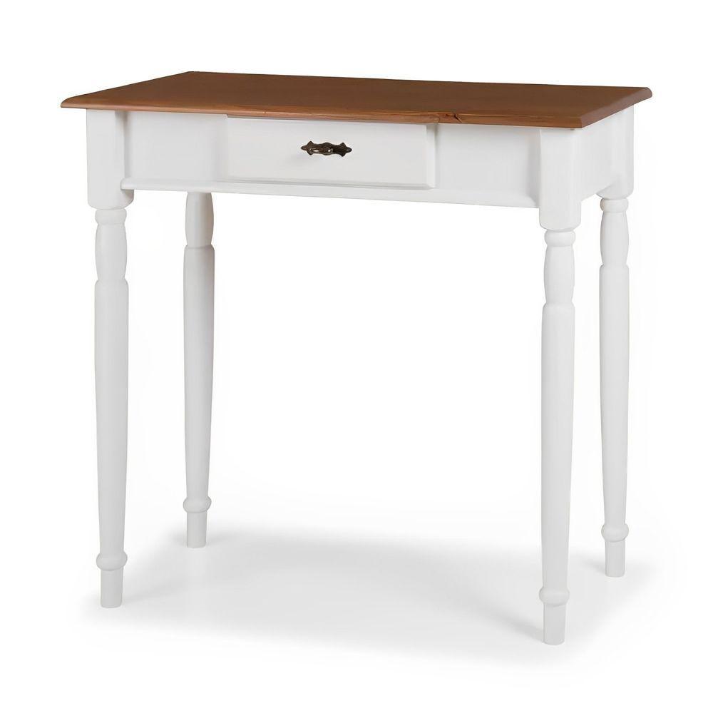 Aparador Para Sala Rústico 1 Gaveta Com Pés Torneados - Branco Laca Com Tampo Imbuia Glazer - 2