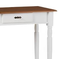 Aparador Para Sala Rústico 1 Gaveta Com Pés Torneados - Branco Laca Com Tampo Imbuia Glazer - 3