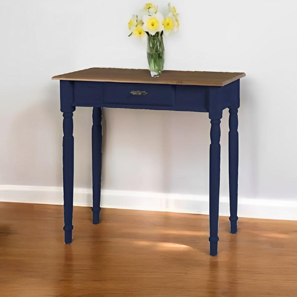 Aparador Para Sala Rústico 1 Gaveta Com Pés Torneados - Azul Bic Com Tampo Imbuia Glazer - 1