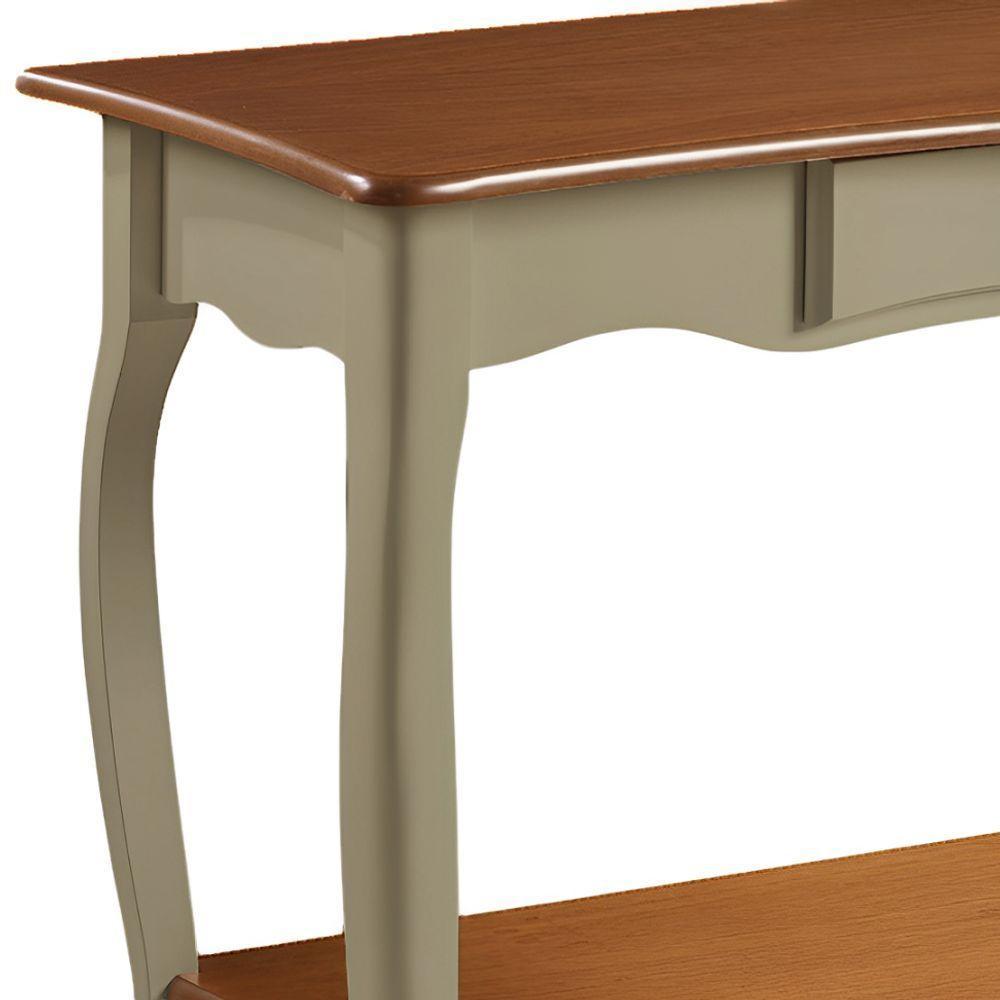 Aparador Para Sala Com 1 Gaveta E Prateleira Pés Luiz Xv - Verde Chá Com Tampo E Prateleira Imbuia Glazer - 4