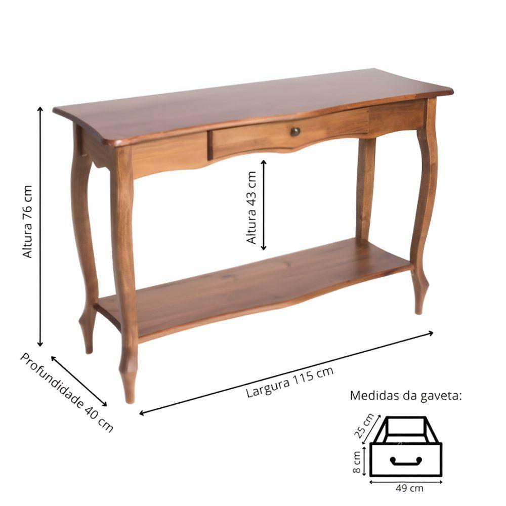 Aparador Para Sala Com 1 Gaveta E Prateleira Pés Luiz Xv - Imbuia Glazer - 4
