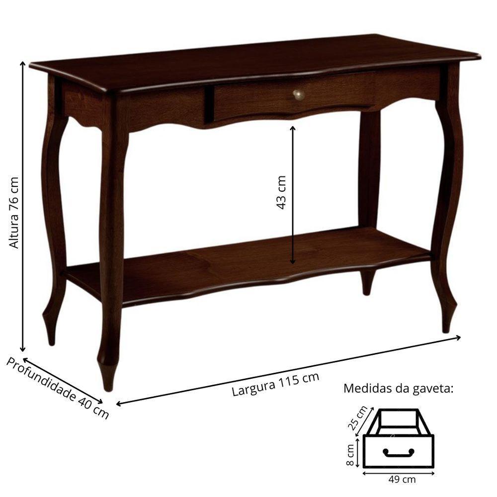 Aparador Para Sala Com 1 Gaveta E Prateleira Pés Luiz Xv - Pinhão - 5