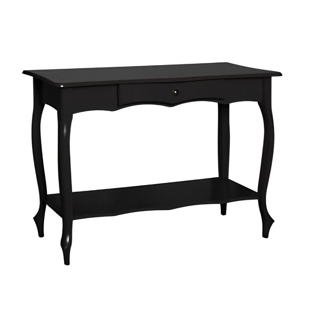 Aparador Para Sala Com 1 Gaveta E Prateleira Pés Luiz Xv - Preto Laca - 1