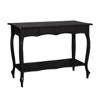 Aparador Para Sala Com 1 Gaveta E Prateleira Pés Luiz Xv - Preto Laca - 1