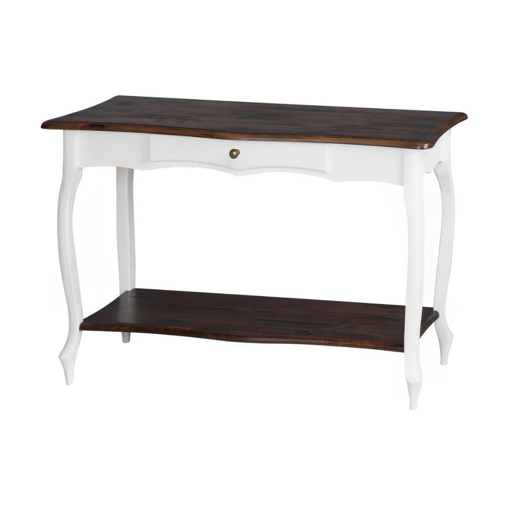 Aparador Para Sala Com 1 Gaveta E Prateleira Pés Luiz Xv - Branco Laca Com Tampo E Prateleira Castanho - 2