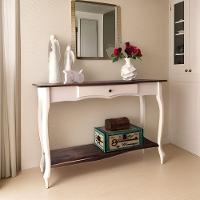 Aparador Para Sala Com 1 Gaveta E Prateleira Pés Luiz Xv - Branco Laca Com Tampo E Prateleira Castanho - 1