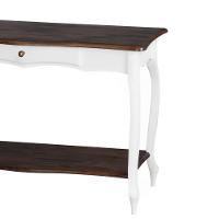 Aparador Para Sala Com 1 Gaveta E Prateleira Pés Luiz Xv - Branco Laca Com Tampo E Prateleira Castanho - 3