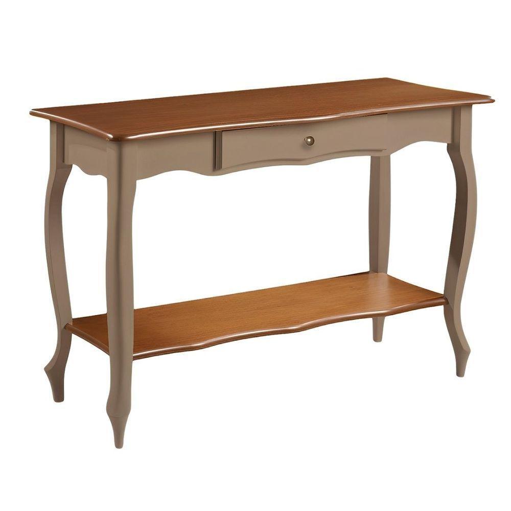 Aparador Para Sala Com 1 Gaveta E Prateleira Pés Luiz Xv - Amêndoa Laca Com Tampo E Prateleira Imbuia Glazer - 2