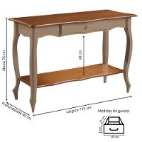 Aparador Para Sala Com 1 Gaveta E Prateleira Pés Luiz Xv - Amêndoa Laca Com Tampo E Prateleira Imbuia Glazer - 5