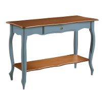 Aparador Para Sala Com 1 Gaveta E Prateleira Pés Luiz Xv - Azul Céu Laca Com Tampo E Prateleira Imbuia Glazer - 2