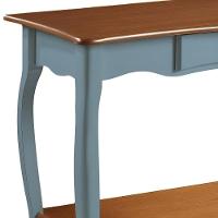 Aparador Para Sala Com 1 Gaveta E Prateleira Pés Luiz Xv - Azul Céu Laca Com Tampo E Prateleira Imbuia Glazer