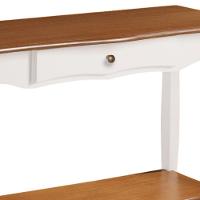 Aparador Para Sala Com 1 Gaveta E Prateleira Pés Luiz Xv - Branco Laca Com Tampo E Prateleira Imbuia Glazer - 3