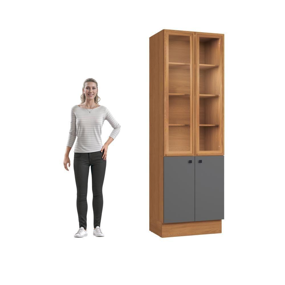 Cristaleira Kappesberg Pixel 4 Portas Canela/cinza Sagrado 70cm - 9