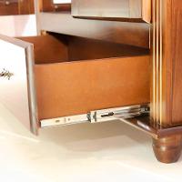 Cristaleira De Madeira Maciça 2 Portas 1 Gaveta 3 Prateleiras Pés Torneados - Imbuia Glazer - 3