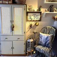 Cristaleira De Madeira 4 Portas 1 Gaveta Com Rattan - Nude Laca Com Tampo E Base Imbuia Glazer - 1