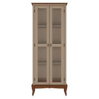 Cristaleira De Madeira 2 Portas Pés Luiz Xv - Amêndoa Laca Com Tampo E Base Imbuia Glazer - 4