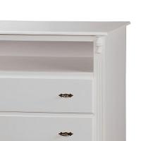 Cômoda Rústica Com 3 Gavetas E Nicho Pés Luiz Xv - Nude Laca - 3