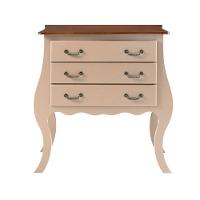 Cômoda Rústica Bombê Com 3 Gavetas - Amêndoa Com Tampo Imbuia Glazer - 3