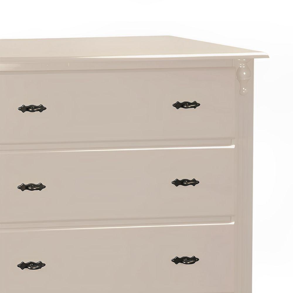 Cômoda Para Quarto Com 4 Gavetas E Pés Luiz Xv - Nude Laca - 3