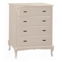 Cômoda Para Quarto Com 4 Gavetas E Pés Luiz Xv - Nude Laca - 2