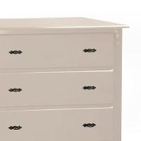 Cômoda Para Quarto Com 4 Gavetas E Pés Luiz Xv - Nude Laca - 3