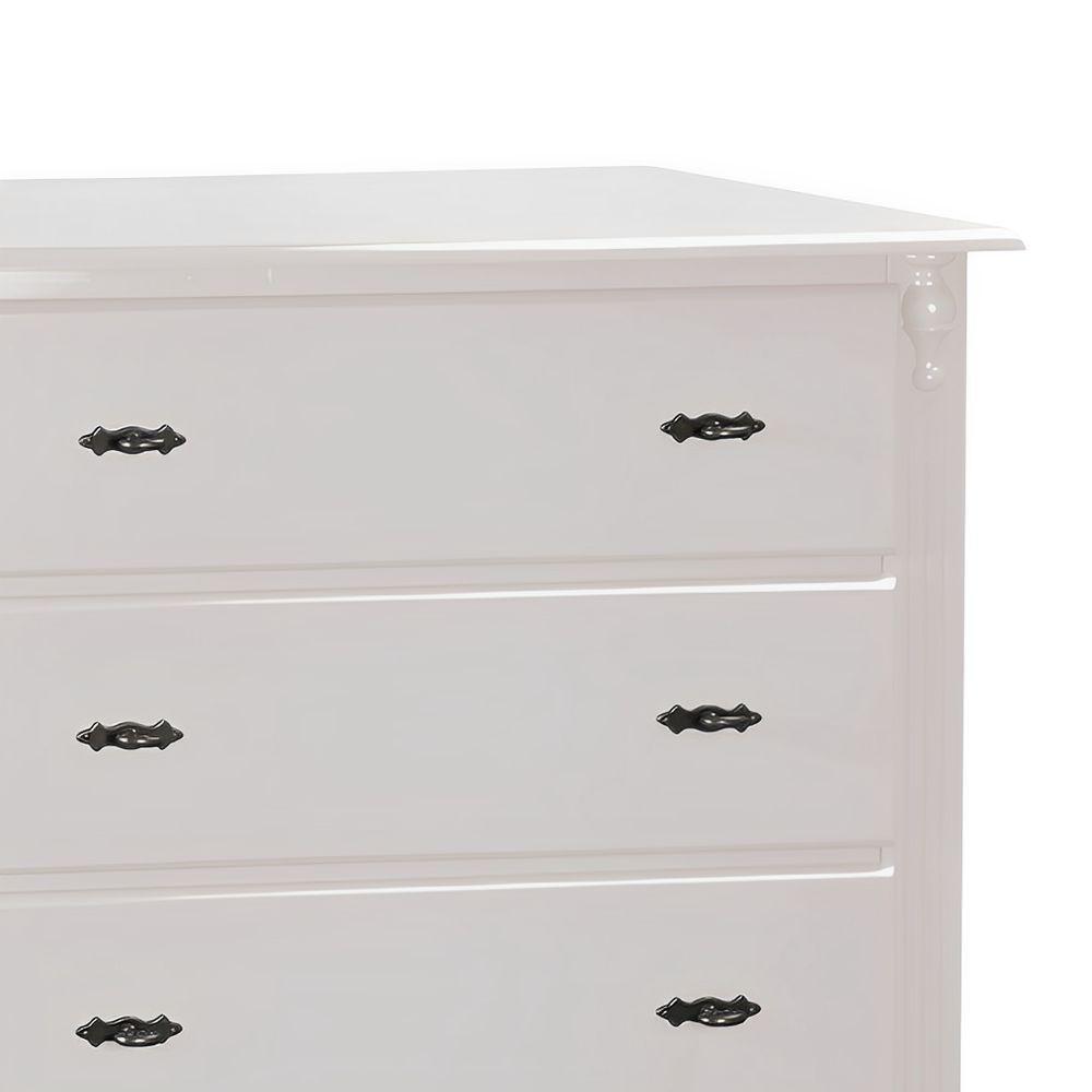Cômoda Para Quarto Com 4 Gavetas E Pés Luiz Xv - Branco Laca - 3