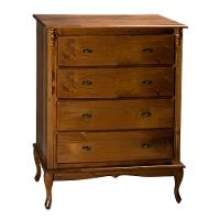 Cômoda Para Quarto Com 4 Gavetas E Pés Luiz Xv - Imbuia Glazer - 4