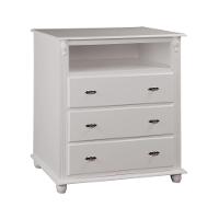 Cômoda Para Quarto Com 3 Gavetas Nicho E Pés Torneados - Nude Laca - 2