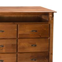 Cômoda De Madeira Com 6 Gavetas E Nicho Pés Luiz Xv - Imbuia Glazer - 4