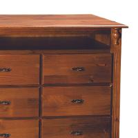 Cômoda De Madeira Com 6 Gavetas E Nicho Pés Luiz Xv - Castanho Envelhecido - 2