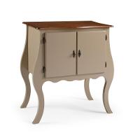 Cômoda De Madeira Com 2 Portas Bombê - Amêndoa Com Tampo Imbuia Glazer