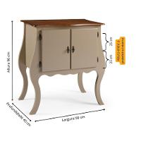 Cômoda De Madeira Com 2 Portas Bombê - Amêndoa Com Tampo Imbuia Glazer - 5