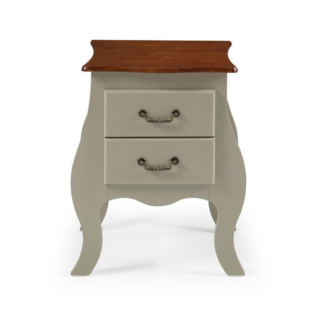 Cômoda De Madeira Bombê Mini 2 Gavetas - Verde Chá Com Tampo E Base Imbuia Glazer - 3