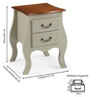 Cômoda De Madeira Bombê Mini 2 Gavetas - Verde Chá Com Tampo E Base Imbuia Glazer - 4