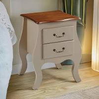 Cômoda De Madeira Bombê Mini 2 Gavetas - Amêndoa Com Tampo Imbuia Glazer - 1