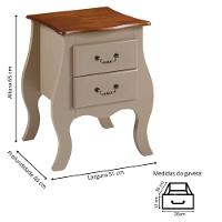 Cômoda De Madeira Bombê Mini 2 Gavetas - Amêndoa Com Tampo Imbuia Glazer - 4