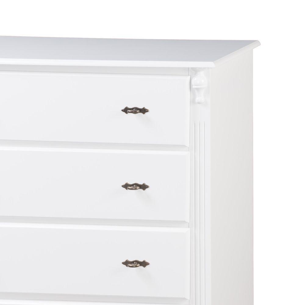 Cômoda Clássica Com 4 Gavetas E Pés Torneados - Branco Laca - 3