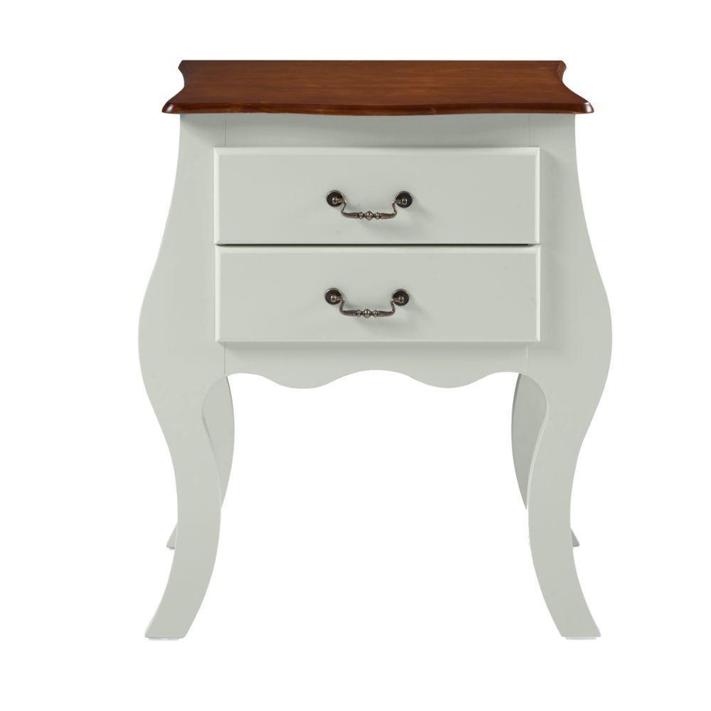 Cômoda Bombê Média De Madeira Com 2 Gavetas - Nude Laca Com Tampo Imbuia Glazer - 3