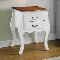 Cômoda Bombê Média De Madeira Com 2 Gavetas - Nude Laca Com Tampo Imbuia Glazer - 1