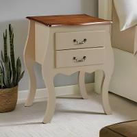 Cômoda Bombê Média De Madeira Com 2 Gavetas - Amêndoa Com Tampo Imbuia Glazer - 1